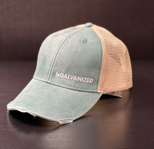 bGALVANIZED Adjustable Denim Trucker Hat