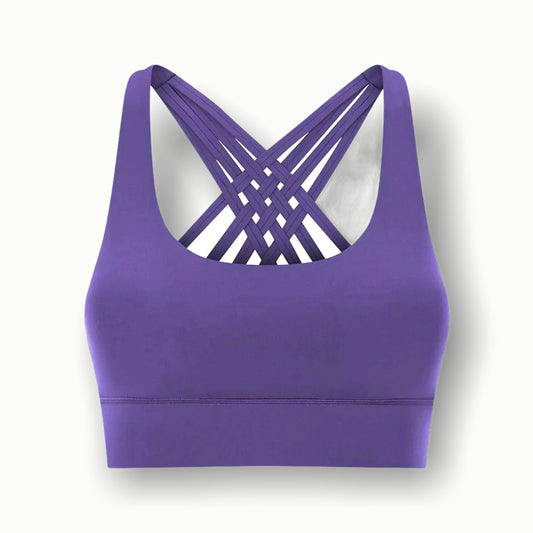 SheIn Women's Criss Cross Strappy Sports Bras Light Support Running Yoga Bra  Purple L : Buy Online at Best Price in KSA - Souq is now : Fashion